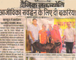 आजीविका संवर्धन के लिए दी बकरियां