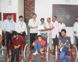 On 01.04.2022, Mrs. Kshama R Kaushik (Secretary & Chief Functionary Rmkm Chachiyawas ) was honoured by Dr.Samit Sharma (Secretary to Government, DoSJE, Jaipur) for commendable contribution in facilitating legal protection certificates (under National Trust Act), during the Assistive Devices Distribution Program organized under the joint aegis of RMKM & DoSJE. On 01.04.2022, Mrs. Kshama R Kaushik (Secretary & Chief Functionary Rmkm Chachiyawas ) was honoured by Dr.Samit Sharma (Secretary to Government, DoSJE, Jaipur) for commendable contribution in facilitating legal protection certificates (under National Trust Act), during the Assistive Devices Distribution Program organized under the joint aegis of RMKM & DoSJE.