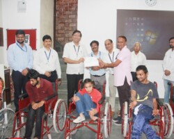 On 01.04.2022, Mrs. Kshama R Kaushik (Secretary & Chief Functionary Rmkm Chachiyawas ) was honoured by Dr.Samit Sharma (Secretary to Government, DoSJE, Jaipur) for commendable contribution in facilitating legal protection certificates (under National Trust Act), during the Assistive Devices Distribution Program organized under the joint aegis of RMKM & DoSJE. On 01.04.2022, Mrs. Kshama R Kaushik (Secretary & Chief Functionary Rmkm Chachiyawas ) was honoured by Dr.Samit Sharma (Secretary to Government, DoSJE, Jaipur) for commendable contribution in facilitating legal protection certificates (under National Trust Act), during the Assistive Devices Distribution Program organized under the joint aegis of RMKM & DoSJE.